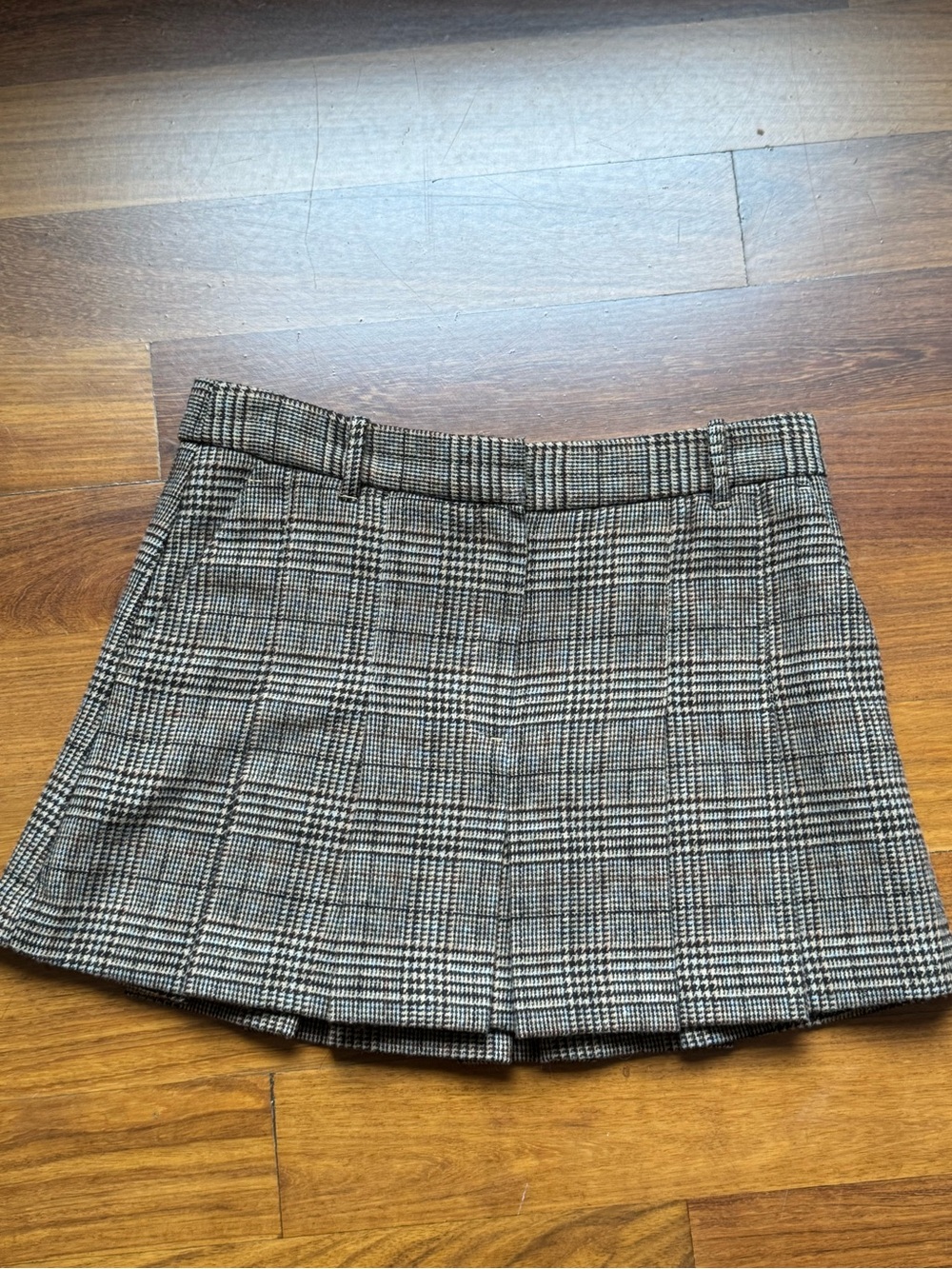 Mango Plaid Mini Skirt